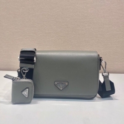 PRADA ショルダーバッグ サフィアーノレザー メンズ 22×14.5×5cm