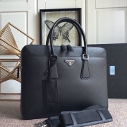 PRADA ブリーフケース クロスグレインレザー メンズ 36.5×28×5cm