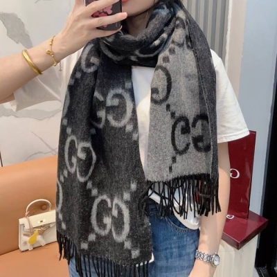 グッチ 新作 大G両面カシミヤスカーフ 45x200cm