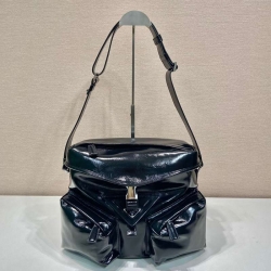PRADA ショルダーバッグ ワックスレザー メンズ 29×23×15cm