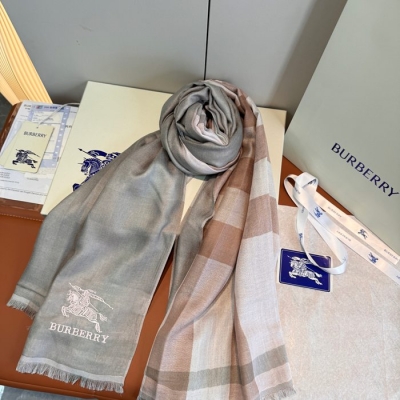 バーバリー 両面カシミヤスカーフ。薄型大ストール 70x200cm