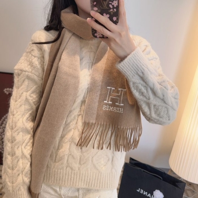 エルメス 両面スカーフ 35x200cm