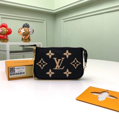 LOUIS VUITTON ミニポシェット アクセサリー モノグラム アンプラント レザー レディース 15.5×10.5×4cm