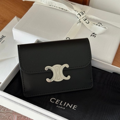 CELINE トリオンフ カードケース カーフレザー レディース 10.5×7×1cm
