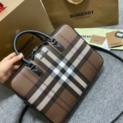 BURBERRY チェック ブリーフケース メンズ 38×28×9cm