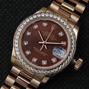 ROLEX デイトジャスト ピンクゴールド 全面ダイヤベゼル 品質保証