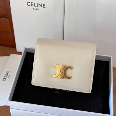 CELINE トリオンフ 名刺入れ カーフレザー レディース 10.5×8×3.5cm