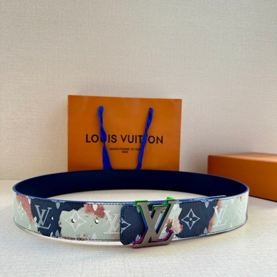 LV メンズ ベルト イニシャル 両面用 4.0cm