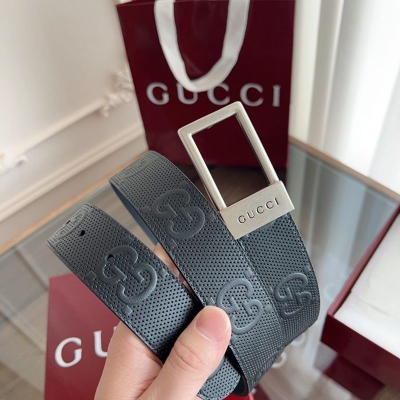 グッチ メンズ ベルト スクエアバックル 3.5cm