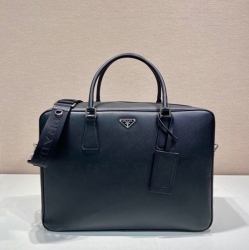 PRADA ブリーフケース クロスグレインレザー メンズ 42×30×12cm