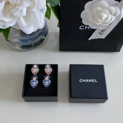 シャネル スタイル ピアス ハート クリスタル