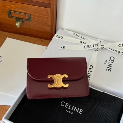 CELINE トリオンフ カードケース カーフレザー レディース 10.5×7×1cm