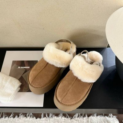 【UGG】厚底スリッポンウールスリッパレディース
