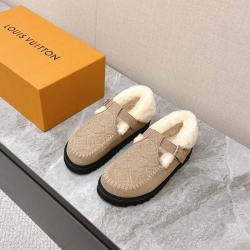 【LOUISVUITTON】ウールスリッポン厚底ルームシューズアウトドアスリッパレディース