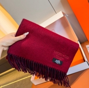 エルメス 両面ラムカシミヤスカーフ 30x180cm