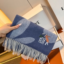 ロエベ めったに見ない優しい色合い。両面配色。カシミヤ 30 x 180cm