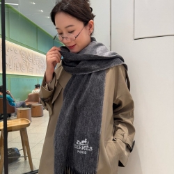 エルメス 100％ウールスカーフ 35x180cm