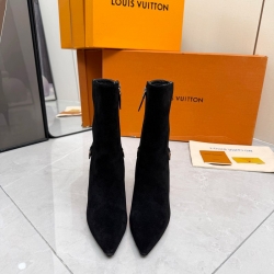 【LOUISVUITTON】ポイントトゥブーツレザーブーツハイヒールブーツレディース