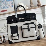 HERMES HAC 40 カーゴ キャンバス×スウィフト メンズ 40×30×15cm