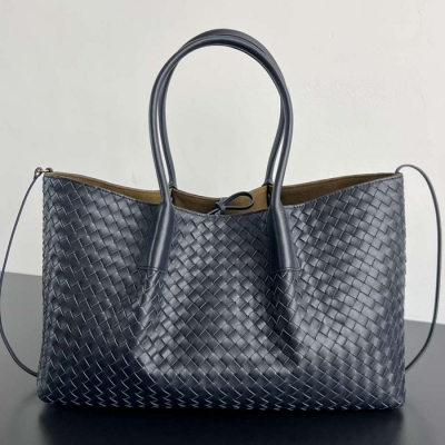 BV トートバッグ レザー ハンドバッグ 編み込み 23×43×14.5cm