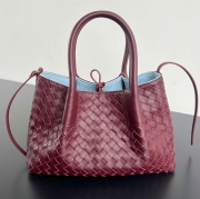 BV トートバッグ レザー ハンドバッグ 編み込み 15×24×12cm