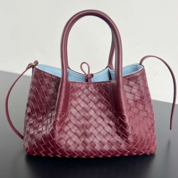 BV トートバッグ レザー ハンドバッグ 編み込み 15×24×12cm