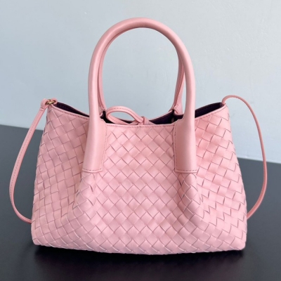 BV トートバッグ レザー ハンドバッグ 編み込み 15×24×12cm