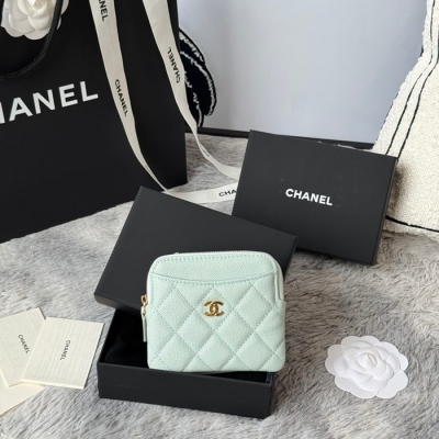 CHANEL コインパース カーフレザー レディース 11×9.5×1.5cm