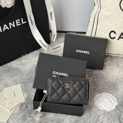 CHANEL L字ジップコインパース カーフレザー レディース 12×7cm