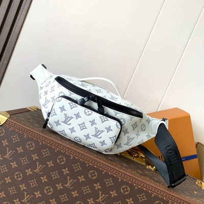 LOUIS VUITTON ラッシュ ウエストバッグ モノグラムシャドウ レザー メンズ 30×15×8cm