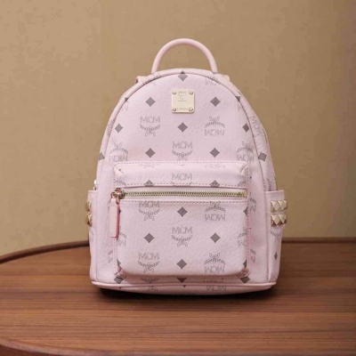 MCM スタイル ビゼトス スターク ミニ リュック ピンク サイズ：27×10×21cm