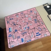 シャネル オリジナル90cmシルクスカーフ。鳥籠柄。100％シルク 90X90cm
