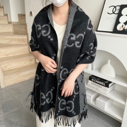 グッチ 2025新作。両面カシミヤ 35x190cm