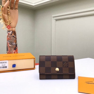 LOUIS VUITTON 6リングキーケース ダミエ エベンヌ メンズ 10×7cm