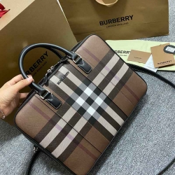 BURBERRY チェック ブリーフケース メンズ 38×28×9cm