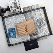 YSL 二つ折り財布 カーフレザー メンズ 11×9.5×2.5cm