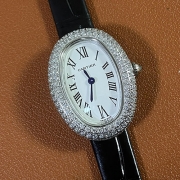 CARTIER WJBA0015 ベニュワール SM 32mm ブラック革ベルト デザイン奇麗