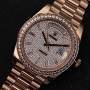ROLEX デイデイト ピンクゴールド 全面ダイヤ 一流偽物