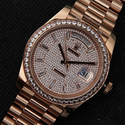ROLEX デイデイト ピンクゴールド 全面ダイヤ 一流偽物