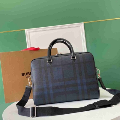 BURBERRY ロンドン チェック ブリーフケース メンズ 37×27×9cm