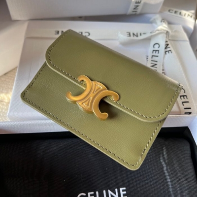 CELINE トリオンフ カードケース カーフレザー レディース 10.5×7×1cm