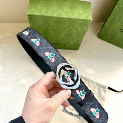 グッチ メンズ ベルト GGマーモント 4.0cm