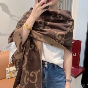 グッチ 新作 大G両面カシミヤスカーフ。100％カシミヤ 45x200cm