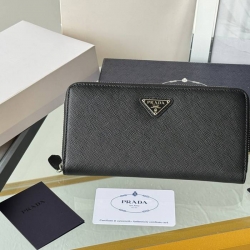 PRADA ジッピーウォレット サフィアーノレザー メンズ 19×12cm