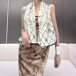 シャネル 新作 提花シルクベロアスカーフ 140x140cm