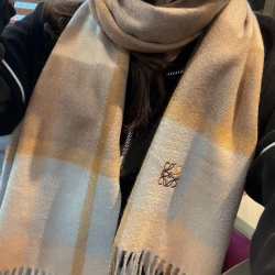 ロエベ プレミアムカシミヤ水波模様スカーフ 30x180cm