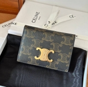 CELINE 二つ折りカードケース トリオンフ キャンバス レディース 10×7.5×1cm