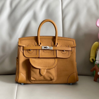 HERMES バーキン 25 カーゴ キャンバス×スウィフト レディース 25×20×13cm