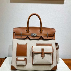 HERMES HAC 40 カーゴ キャンバス×スウィフト メンズ 40×30×15cm