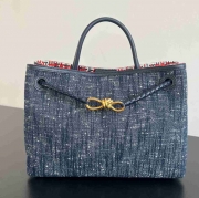 BV ショルダーバッグ デニム ハンドバッグ アンディアーモ 35×25×11cm